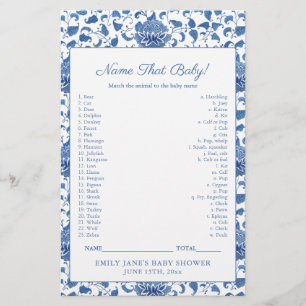 Carte classique Bleu Bleu Bébé Animal Game Card