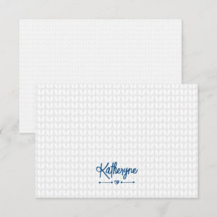 Carte classique bleue personnalisée Knit Stitch