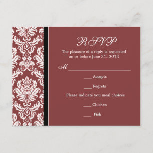 Carte classique Damask Bourgogne RSVP