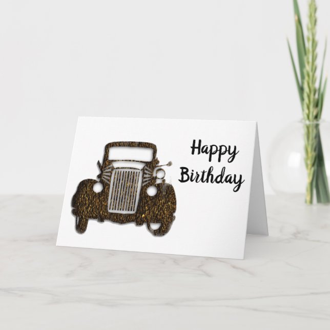 Carte classique d'anniversaire de voiture (Devant)