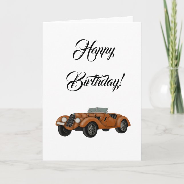 Carte classique d'anniversaire de voiture (Devant)