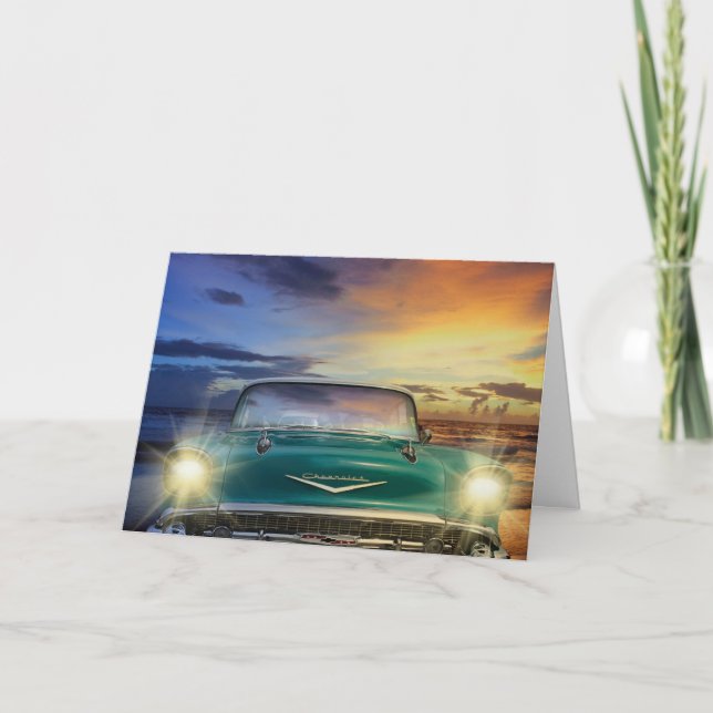 CARTE CLASSIQUE DE VOITURE D'ANNIVERSAIRE, CLASIQU (Devant)