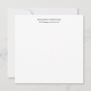 Carte Classique Élégant Simple Noir & Blanc Minimaliste