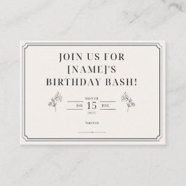 Carte classique encadrée d'invitation d'anniversai