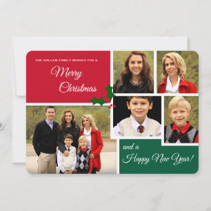 Carte classique Holly 5 Photo Holiday