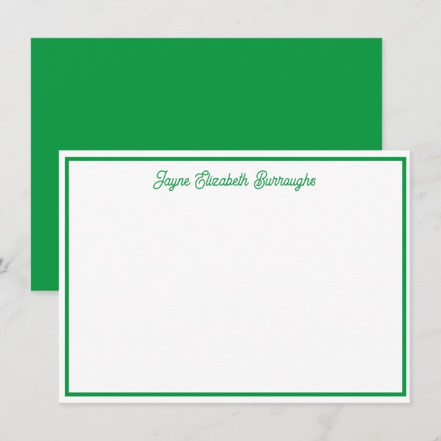 Carte classique personnalisée à billet vert brilla (Devant / Derrière)