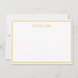 Carte classique personnalisée en or et en blanc