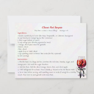 Carte classique Red Sangria Recette