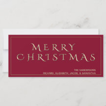Classique Rouge Joyeux Noël Personnalisé Metallic