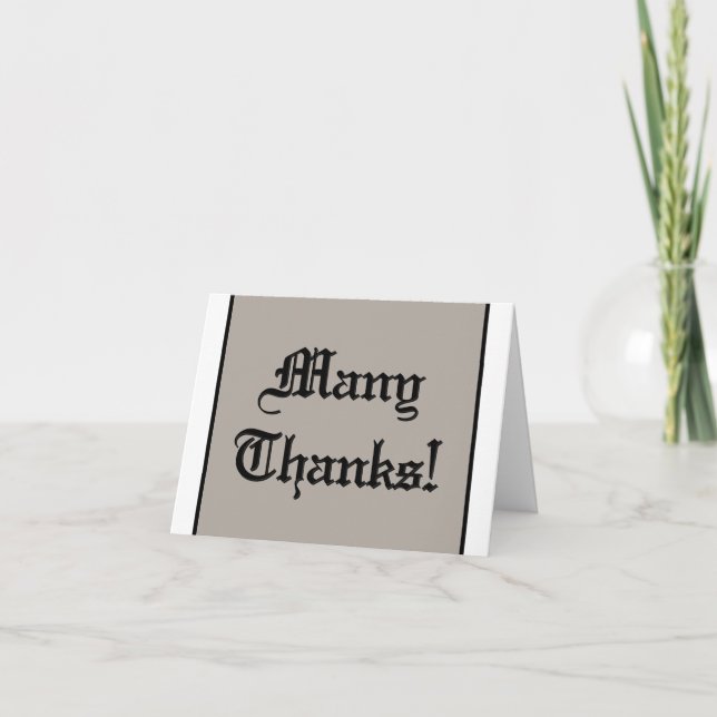 Carte Classique, Vieux "Merci Beaucoup !" (Devant)