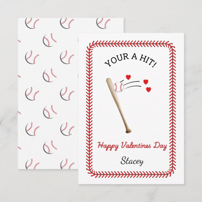 Carte Classroom Valentine "You're A Hit" (Devant / Derrière)