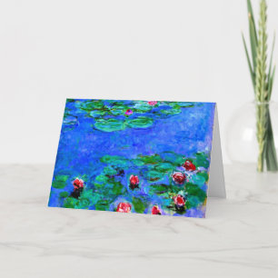 Carte Claude Monet art : Lys à eau (rouge),