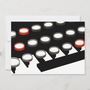 Carte Clavier de machine à écrire ancienne de style rétr