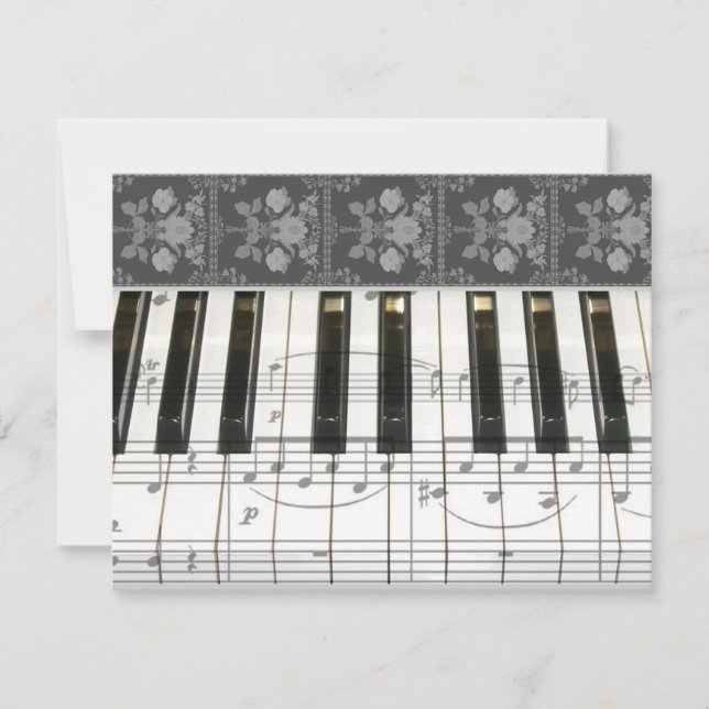 Carte Clavier de piano floral (Devant)