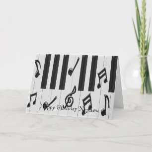 Carte Clavier de piano personnalisé Nephew Anniversaire
