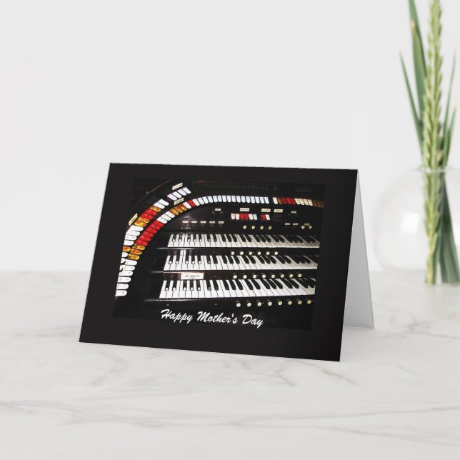 Carte Clavier d'orgue antique Bonne fête des mères (Devant)