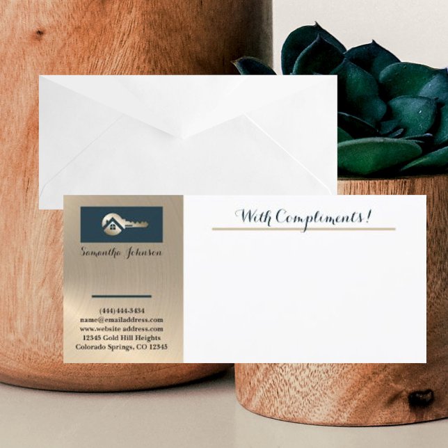 Carte Clé d'or Realtor d'épinette Bleue avec embout de c (Créateur téléchargé)