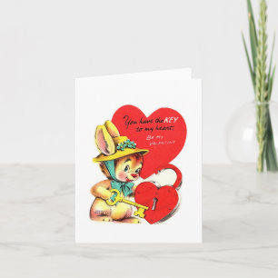 Carte Clé vintage de mon coeur Valentine