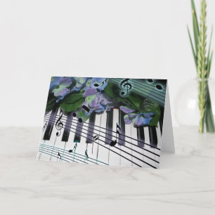 Carte Clés et fleurs de piano