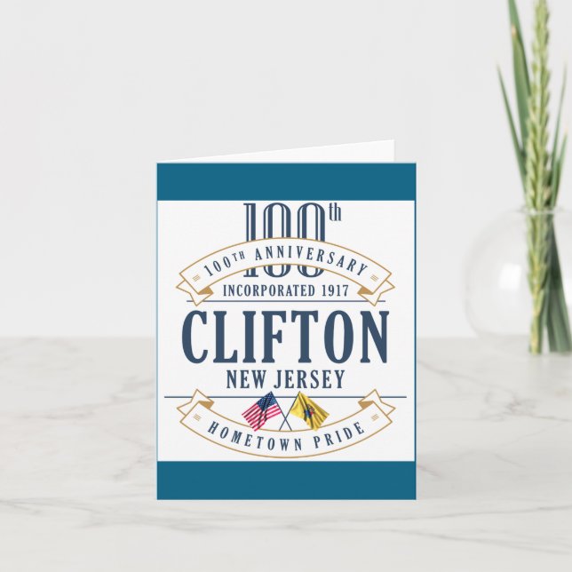 Carte Clifton New Jersey 100th Anniv White  (Devant)