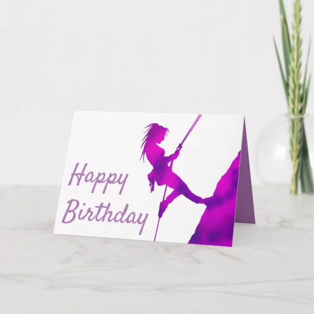 Carte Climber girl Birthday (Devant)