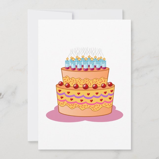 Carte Clipart de gâteau d'anniversaire (Devant)