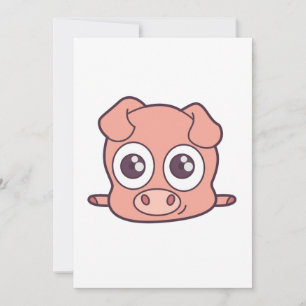 Carte Clipart mignon de porc