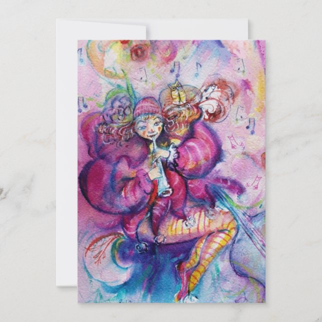 Carte CLOCHER MUSICAL, bleu rose (Devant)