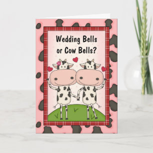 Carte Cloches de mariage - Vaches