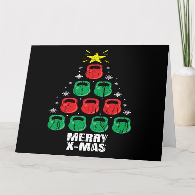 Carte Clochettes drôles de Noël Arbre de Noël Entraîneme (Devant)