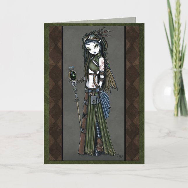 Carte Cloud Burst Tribal Steampunk Aviatrix Fairy Card (Devant)