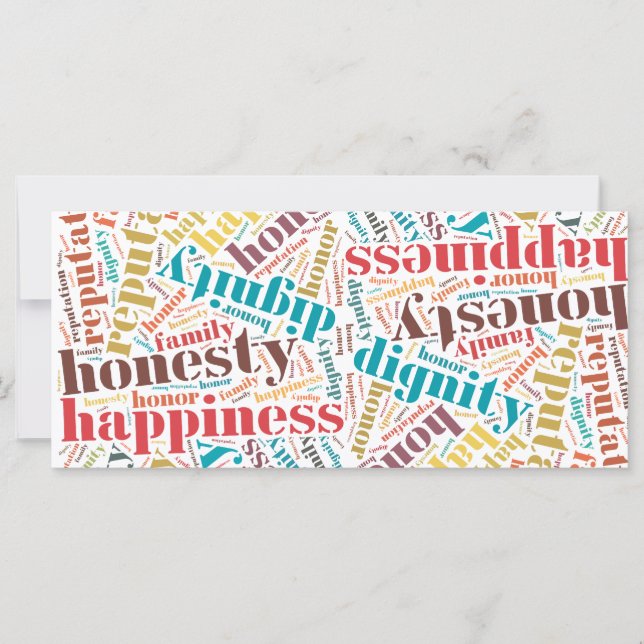 Carte Cloud de mots positifs (Devant)