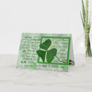 Carte Clover chanceux de la Saint-Patrick