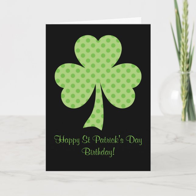Carte Clover Pois Jour de la Saint Patrick Anniversaire  (Devant)