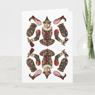 Carte clown de cirque garçon poupée en papier articulé