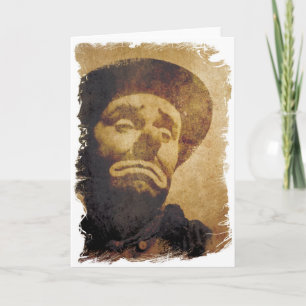 Carte Clown de cirque vintage triste