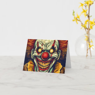 Carte Clown déplaisant   Bonne Halloween