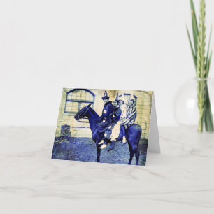 Carte Clowns d'Halloween sur un cheval