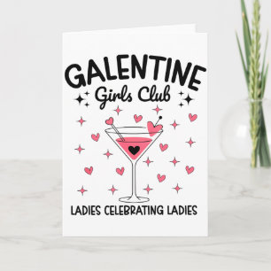 Carte Club de filles de Galentine Mesdames célébrant les