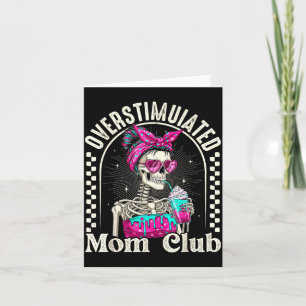 Carte Club de maman surstimulée Skeleton Iced Coffee Rét