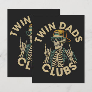 Carte Club des papas jumeaux squelettes