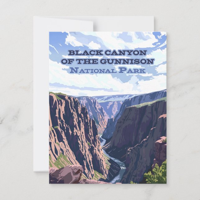 Carte CO du canyon noir du parc national Gunnison (Devant)
