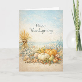 Carte Coastal Autumn Happy Thanksgiving Harvest