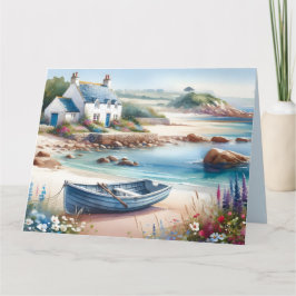 Carte Coastal Cottage Seaside Rowboat Bloom