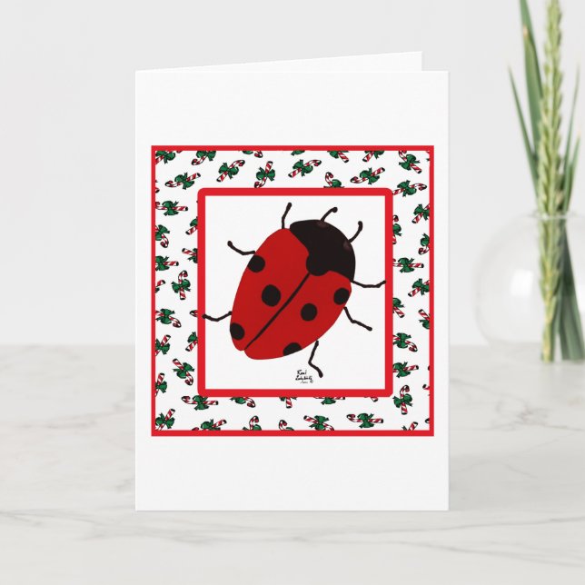 Carte Coccinelle de Noël en juillet (Devant)