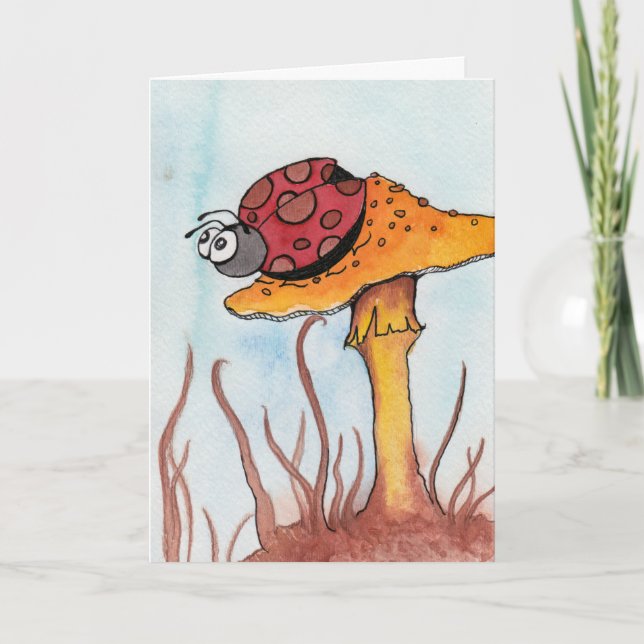 Carte Coccinelle et champignon (Devant)