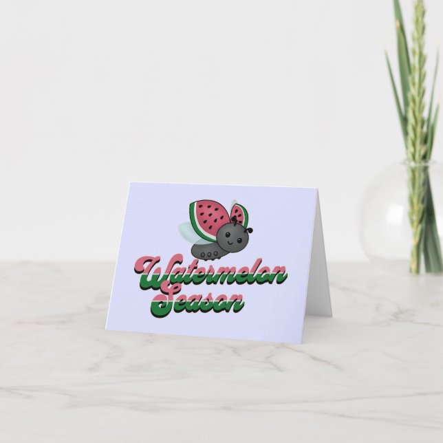 Carte Coccinelle Saison Pastèque (Devant)