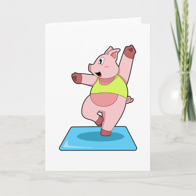 Carte Cochon au Yoga Fitness (Devant)