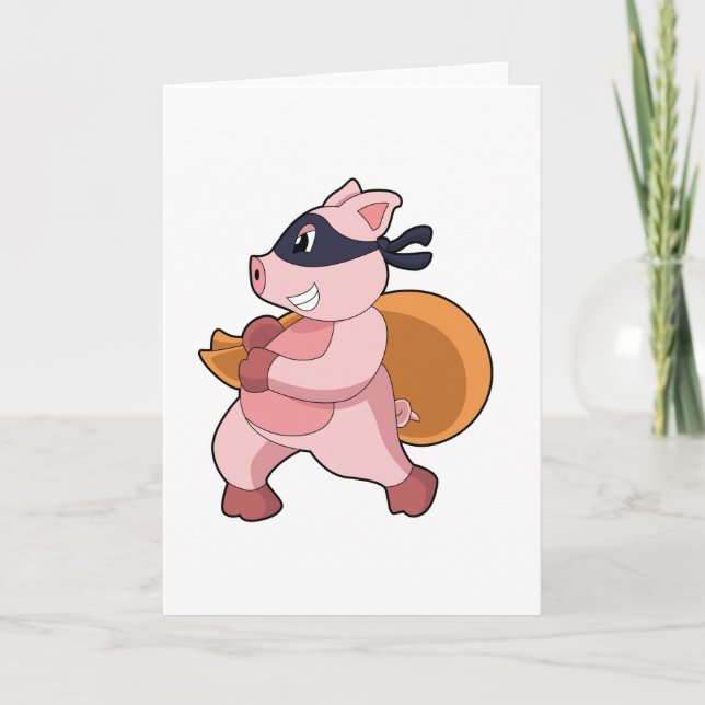 Carte Cochon comme coureur (Devant)
