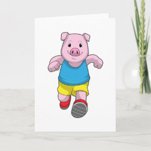 Carte Cochon comme coureur à la course